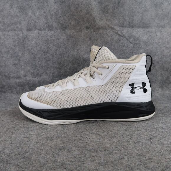 Under Armour Shoes Womens 8 Athletic Trainers Basketball Sports Active White Mid - Picture 6 of 16